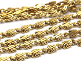 Raw Brass Chain, 2 M Faceted Raw Brass Chain (4x2.7mm) Bs 1369