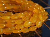 Yellow Chalcedony Agate 16x12 Mm Oval Gemstone Beads 15.5 Inches G516 T016