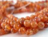 Fire Crab Agate 4 Mm Gemstone Round Beads 15.5 Inches Full Strand T024