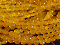Yellow Chalcedony Agate 12 Mm Coin Puff Gemstone Beads 15.5 Inches G38 T018