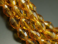 Citrine 8x6 Mm Barrel Faceted Glass Beads 20 Pcs -Y276