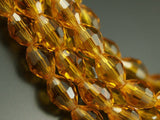 Citrine 8x6 Mm Barrel Faceted Glass Beads 20 Pcs -Y276