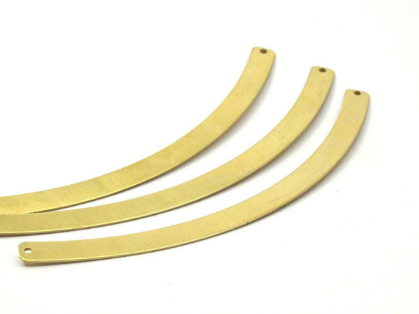 Brass Choker Necklace - 3 Raw Brass Choker Necklace Blanks With 2 Holes (128x7x0.70mm) Brass 164 (b0010)