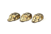 Alloy Skull Bead, 5 Zinc Alloy Skull Head Bracelet Parts (20x7.50mm)  B-1