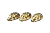 Alloy Skull Bead, 5 Zinc Alloy Skull Head Bracelet Parts (20x7.50mm)