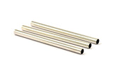 Silver Tone Tubes, 6 Nickel Free Plated Silver Tone Brass Tubes (6x90mm) Bs 1539 H0409