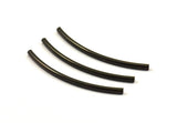Black Textured Curved Tube Beads, 24 Black Oxidized Brass Curved Tubes (2x40mm) Bs 1405 S103