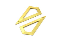 Brass Triangle, 12 Raw Brass Triangle Charms with 1 holes (38x20x0.60mm) U018