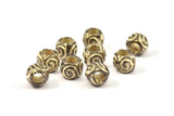 Zinc Alloy Beads, 20 Zinc Alloy Textured Bracelet Parts (8x7mm) F061
