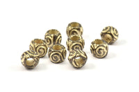 Zinc Alloy Beads, 20 Zinc Alloy Textured Bracelet Parts (8x7mm)