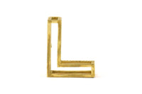 L Letter Pendants, 2 Raw Brass L Letter Alphabets, Initials, Uppercase, Letter Initial Pendant for Personalized Necklaces