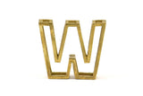 W Letter Pendants, 2 Raw Brass W Letter Alphabets, Initials, Uppercase, Letter Initial Pendant for Personalized Necklaces
