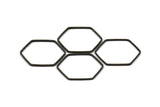 Black Hexagon Ring Charm, 24 Black Oxidized Brass Hexagon Shaped Ring Charms (25x0.8mm) BS 1177