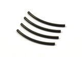 Black Solid Brass Noodle Tube, 12 Black Oxidized Brass Curved Tubes (2x35mm) Bs 1404 S168