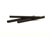Black Choker Findings, 6 Black Oxidized Brass Tubes (6x90mm) Bs 1539 S117