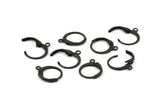 Black Earring Clasp, 50 Black Oxidized Brass Leverback Earring Clasps (12x14mm) A0897 S593