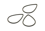 Black Drop Connector, 12 Oxidized Brass Black Drop Connectors (32x22x1mm) Bs 1140 S179