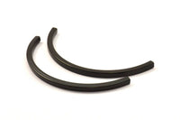Black Curved Tubes, 5 Oxidized Brass Black Square Curved Tubes (5x5x105) Bs 1528 S115