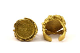 Lady Ring Settings - 1 Raw Brass Lady Ring Setting with Pad Size 18mm U050