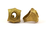 Ring Settings - 1 Raw Brass Ring Setting with Pad Size 12x10mm U051