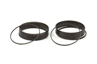 Black Circle Connectors - 12 Oxidized Brass Black Circle Connectors (50x1x1mm) Bs 1083 S543