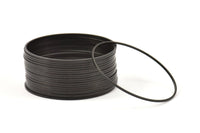 Black Circle Connectors - 12 Oxidized Brass Black Circle Connectors (45x1x1mm) Bs 1084 S861