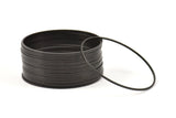 Black Circle Connectors - 12 Oxidized Brass Black Circle Connectors (45x1x1mm) Bs 1084 S861