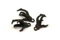 Black Dragon Claw Pendant, 5 Oxidized Brass Black Dragon Claw Charms, Necklace Pendants (16x12mm) N0367 S610