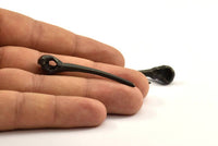 Black Bird Skull Charm, 1 Oxidized Brass Black Bird Skull Pendants (52x10mm) N0494 S621