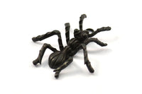 Black Ant Pendant, 1 Oxidized Brass Black Ant Pendants, Animal Jewelry (36mm) N0351 S524