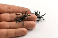 Black Ant Pendant, 1 Oxidized Brass Black Ant Pendants, Animal Jewelry (36mm) N0351 S524