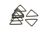 Black Triangle Charm - 25 Oxidized Brass Black Triangle Charms (24x24x24mm) Bs-1125 S163