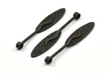 Black Oval Pendant, 1 Oxidized Brass Black Textured Pendants with Oval Blank and 1 Loop (52x8mm) N0406 S440