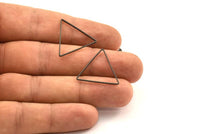 Black Triangle Charm - 25 Oxidized Brass Black Triangle Charms (24x24x24mm) Bs-1125 S163