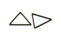 Black Triangle Charm - 12 Oxidized Brass Black Triangle Charms (29x1.2mm) D0112 S161