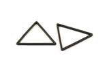 Black Triangle Charm - 12 Oxidized Brass Black Triangle Charms (29x1.2mm) D0112 S161