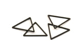 Black Triangle Charm - 12 Oxidized Brass Black Triangle Charms (29x1.2mm) D0112 S161