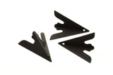 Black Kite Charm, 3 Oxidized Brass Black Geometric Triangle Charms (31mm) U008 S137