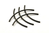 Square Noodle Tubes, 20 Oxidized Brass Black Square Curved Tubes (50x2x2mm) Brc273 S133