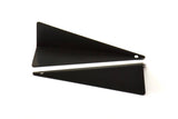 Black Paper Kite, 2 Oxidized Brass Black Geometric Triangles (51mm) U004 S240