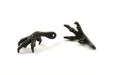 Eagle Paw Pendant, 1 Oxidized Brass Black Wild Animal Eagle Claw Charms (34x15mm) N153 S426