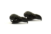 Black Tiny Bird Skull, 1 Oxidized Brass Black Bird Skull Pendants (24x11.5x9.5mm) N0489 S620