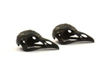 Black Tiny Bird Skull, 1 Oxidized Black Brass Bird Skull Pendants (25x12x11mm) N0484 S525