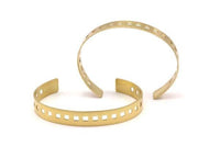 Brass Bracelet Blank - 2 Raw Brass Square Bracelet Flat Blanks Without Holes (10x152x1mm) V021