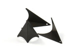 Black Kite Charm, 2 Oxidized Brass Black Geometric Triangle Earring Charms (31mm) U006 S146