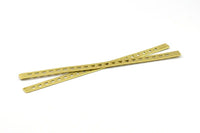 Brass Bracelet Blank - 2 Raw Brass Triangle Textured Flat Bracelet Blanks Without Holes (8x152x1mm) V022