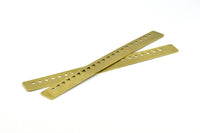 Brass Bracelet Blank - 2 Raw Brass Triangle Textured Flat Bracelet Blanks Without Holes (15x152x1mm) V008