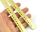 Brass Bracelet Blank - 2 Raw Brass Triangle Textured Flat Bracelet Blanks Without Holes (15x152x1mm) V008