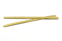 Brass Bracelet Blank - 2 Raw Brass Triangle Textured Flat Bracelet Blanks Without Holes (8x152x1mm) V025