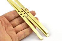 Brass Bracelet Blank - 2 Raw Brass Triangle Textured Flat Bracelet Blanks Without Holes (8x152x1mm) V025